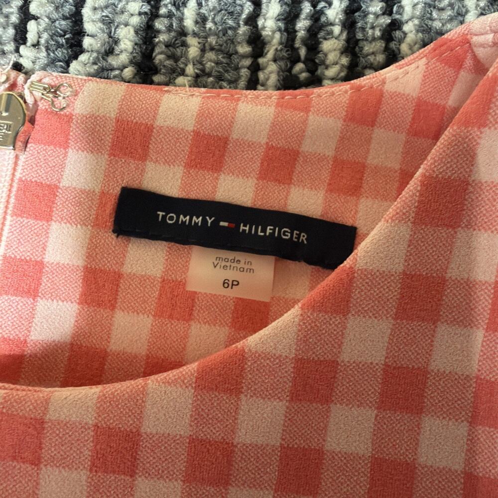 Tommy Hilfiger Dress Womens 6P Petite Pink Gingham Sleeveless Fit Flare NWT - Picture 9 of 12